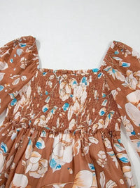 Smocked Printed Long Sleeve Tiered Dress - Update AvenueCasual DressesTrendsi100100420514817100100420514817Smocked Printed Long Sleeve Tiered DressFloral