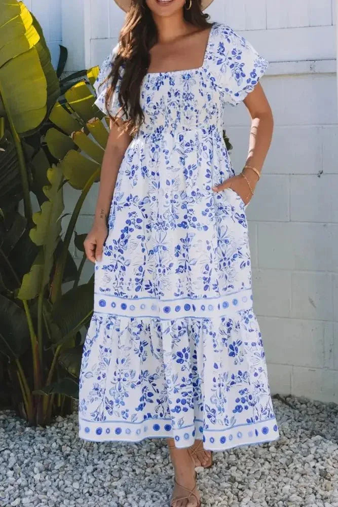 Smocked Printed Square Neck Puff Sleeve Dress - Update AvenueEffortless Elegance: DressesTrendsi10010021057051310010021057051344f7084f - 9374 - 404b - 9e64 - 3fcf9c71470e - Max - OriginRoyal Blue