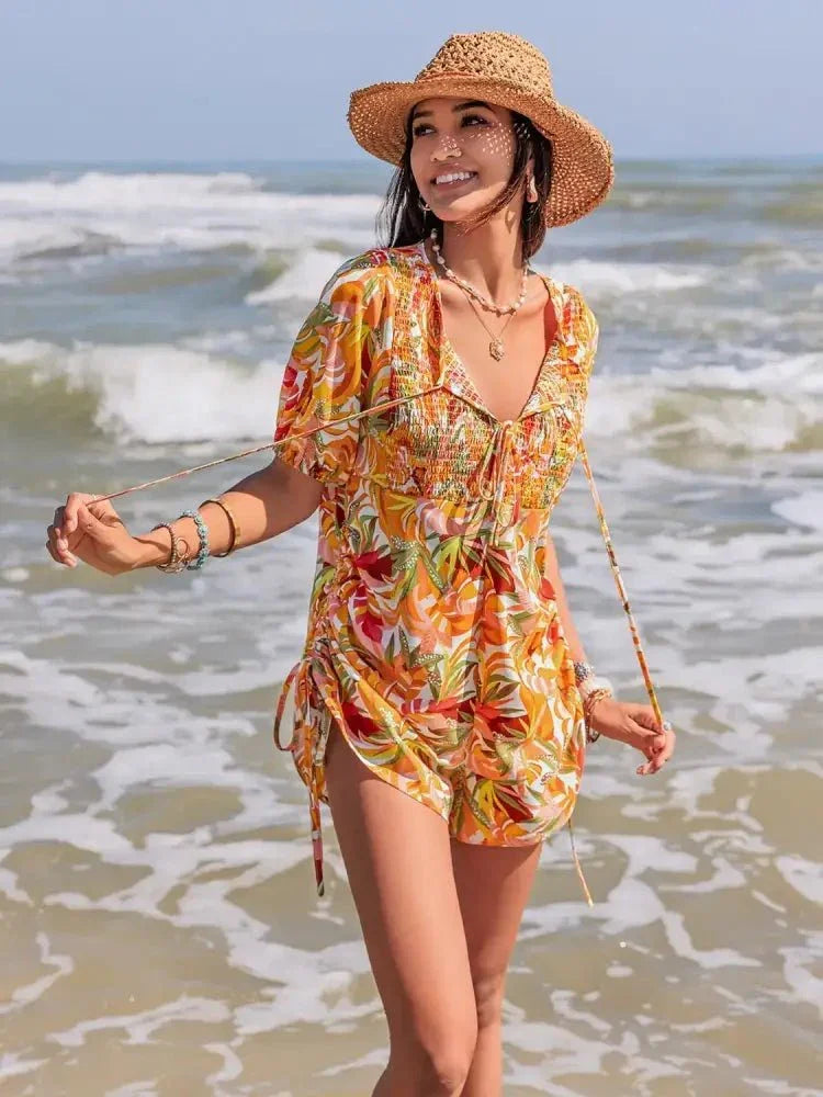 Smocked Printed Tie Neck Romper - Update AvenueBoho VibesTrendsi100100068231804100100068231804bebe50e4 - 6269 - 4525 - b997 - d81f377b9315 - Max - OriginTangerine