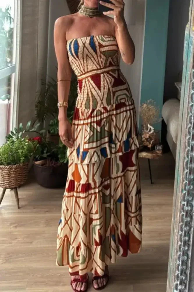 Smocked Printed Tube Dress - Update AvenueBoho VibesTrendsi10010077158141910010077158141904243274 - e580 - 4d4e - 8710 - ab8f510c0e83 - Max - OriginMulticolor