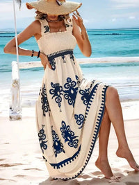 Smocked Printed Wide Strap Maxi Dress - Update AvenueBoho VibesTrendsi100100848891695100100848891695018f6d9f - e89a - 4dfd - bbd6 - 6a8fb6bd80e7 - Max - OriginPeacock Blue