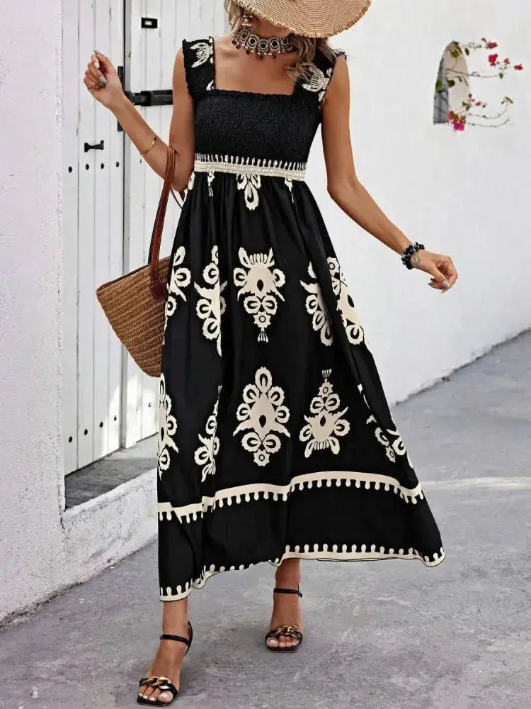 Smocked Printed Wide Strap Maxi Dress - Update AvenueBoho VibesTrendsi100100848891852100100848891852b698d3cc - ff7a - 4719 - 9a79 - 18530854261c - Max - OriginBlack