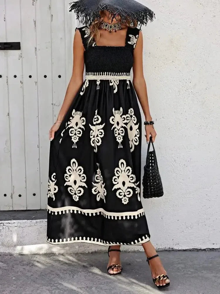 Smocked Printed Wide Strap Maxi Dress - Update AvenueBoho VibesTrendsi1001008488918521001008488918527f224e01 - 51fc - 4153 - a69a - c2b1b6665e47 - Max - OriginBlack