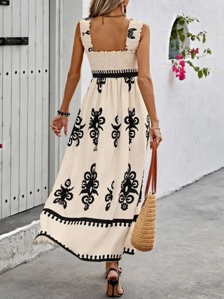 Smocked Printed Wide Strap Maxi Dress - Update AvenueBoho VibesTrendsi10010084889671610010084889671671553945 - fbac - 4edc - 87e5 - e8270095722e - Max - OriginTan