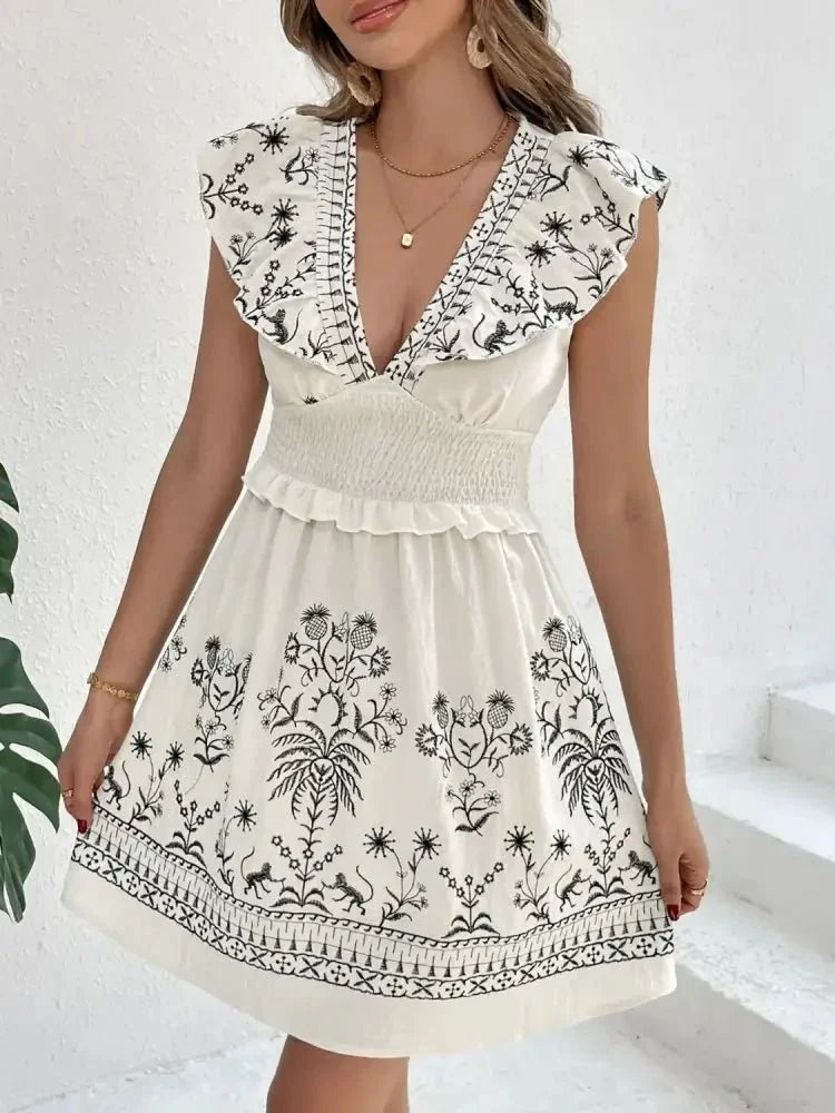 Smocked Ruffled Cap Sleeve Mini Dress - Update AvenueBoho VibesTrendsi1001005642514821001005642514827e37f221 - c1c8 - 4681 - 8dd5 - 5987e6e3c302 - Max - OriginCream