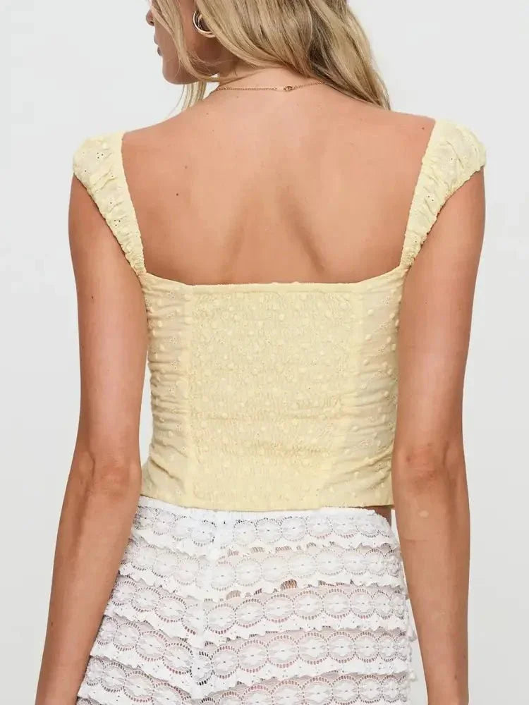 Smocked Square Neck Top - Update AvenueTrendsi10010006514831210010006514831222e295e8a13b4928b18e74e10deeb5cd - Max - OriginYellow