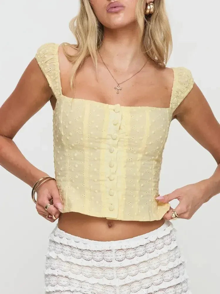 Smocked Square Neck Top - Update AvenueTrendsi1001000651483121001000651483125e9c9bc3d53241cb91643f97669260e1 - Max - OriginYellow