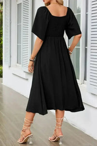 Smocked Tie Front Flutter Sleeve Midi Dress - Update AvenueEffortless Elegance: DressesTrendsi1001002906916761001002906916760dc10498 - f48f - 4957 - b6e8 - ebbabeeb35cb - Max - OriginBlack