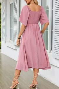 Smocked Tie Front Flutter Sleeve Midi Dress - Update AvenueEffortless Elegance: DressesTrendsi100100290691816100100290691816ff163841 - 0bc9 - 4f1f - b9ee - fcb9596b66f3 - Max - OriginDusty Pink