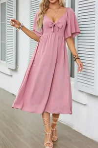 Smocked Tie Front Flutter Sleeve Midi Dress - Update AvenueEffortless Elegance: DressesTrendsi1001002906918161001002906918169feed896 - 6127 - 4518 - bae6 - 92a1730c8c66 - Max - OriginDusty Pink
