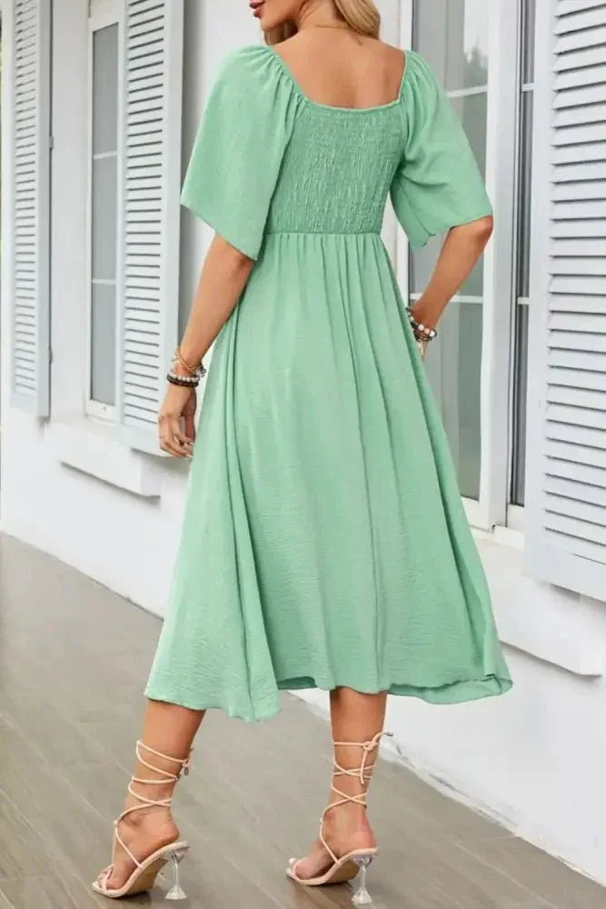 Smocked Tie Front Flutter Sleeve Midi Dress - Update AvenueEffortless Elegance: DressesTrendsi1001002906931201001002906931203b54e9ec - 4c51 - 4ba2 - 844b - c539ef6731f4 - Max - OriginGum Leaf