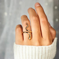 Snake Shape 18K Gold - Plated Bypass Ring - Update AvenueRingTrendsi100500183781858100500183781858Snake Shape 18K Gold - Plated Bypass RingGold