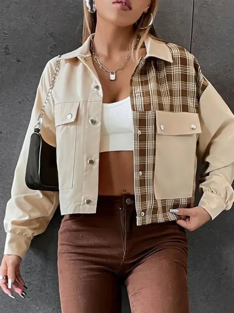 Snap Down Color Block Plaid Jacket - Update AvenueTrendsi100100473771116100100473771116efe00160 - 54dd - 4288 - b4d2 - 113255f74be5 - MaxBeige