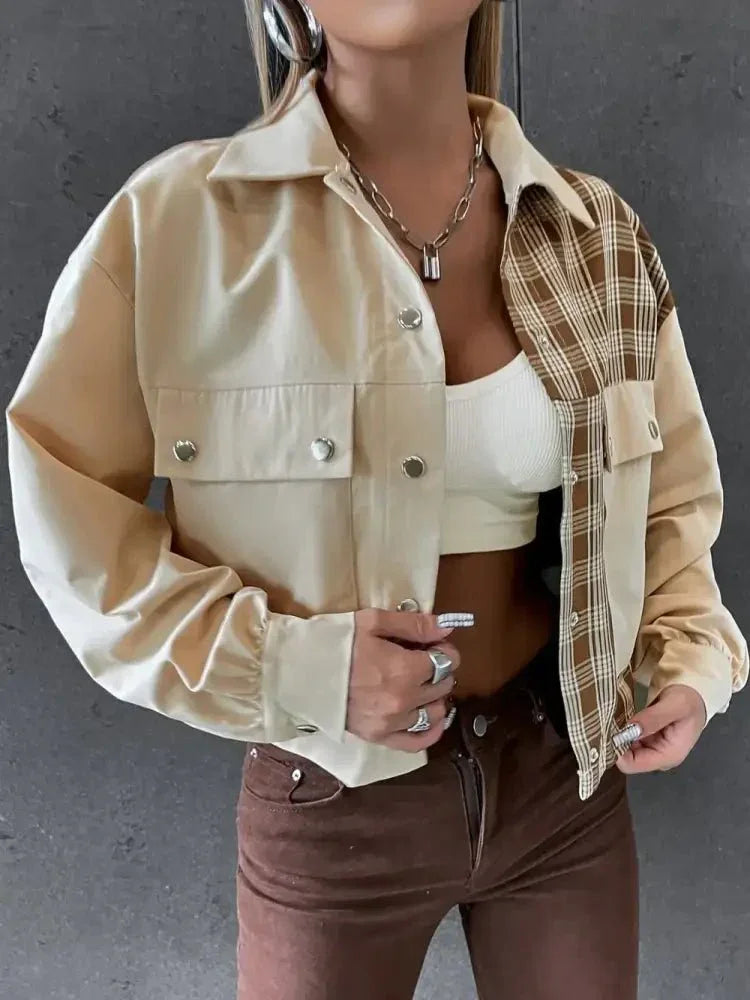 Snap Down Color Block Plaid Jacket - Update AvenueTrendsi1001004737711161001004737711164fb90701 - f588 - 4c01 - 8de7 - 2010d8ba1aba - MaxBeige