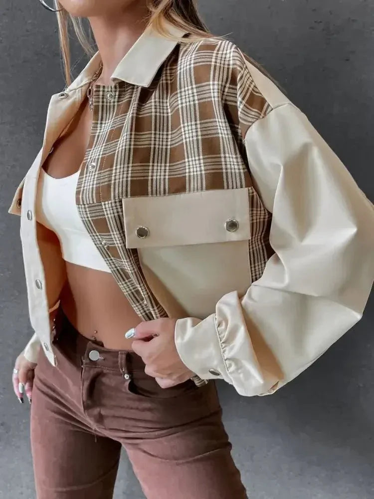Snap Down Color Block Plaid Jacket - Update AvenueTrendsi1001004737711161001004737711166340a069 - 4ebc - 456b - 945f - f2d06cff6208 - MaxBeige