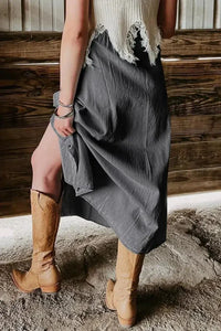 Snap Down High Waist Denim Skirt - Update AvenueDenim Dresses & SkirtsTrendsi1001004084911411001004084911410291b986 - 06ec - 42cc - 830b - d964baae2d82 - MaxDark