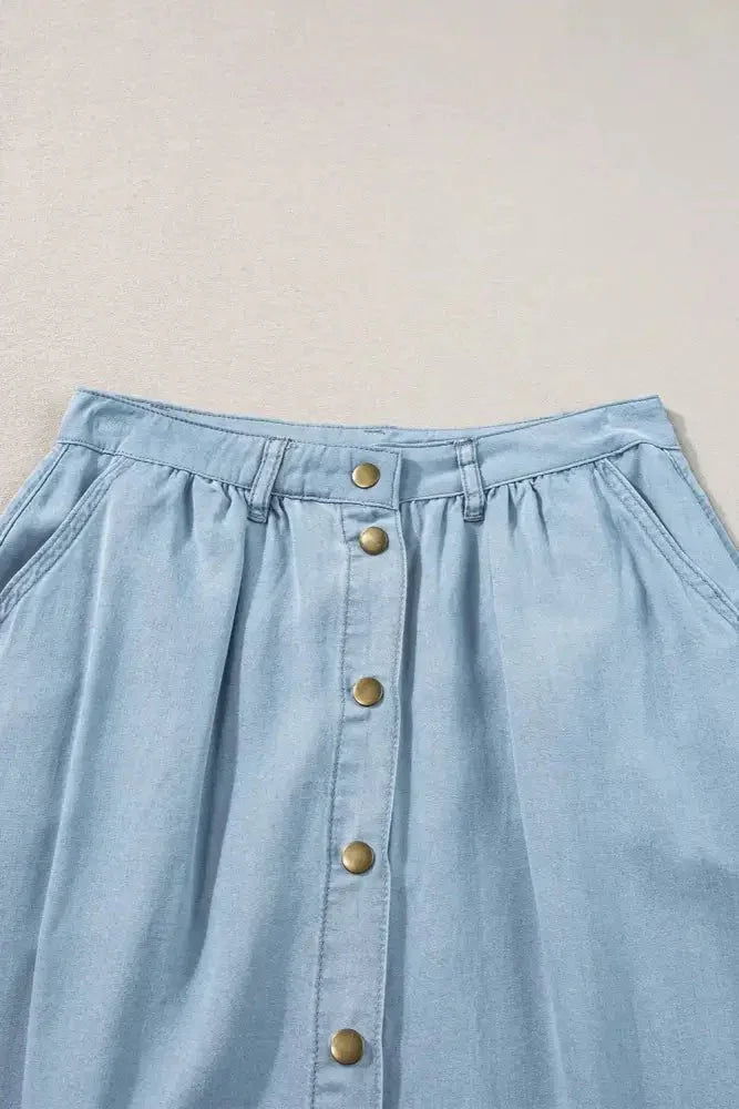 Snap Down High Waist Denim Skirt - Update AvenueDenim Dresses & SkirtsTrendsi100100408491225100100408491225e9d2b7fe - 3600 - 4df5 - 9c87 - 415b6490f72f - MaxLight