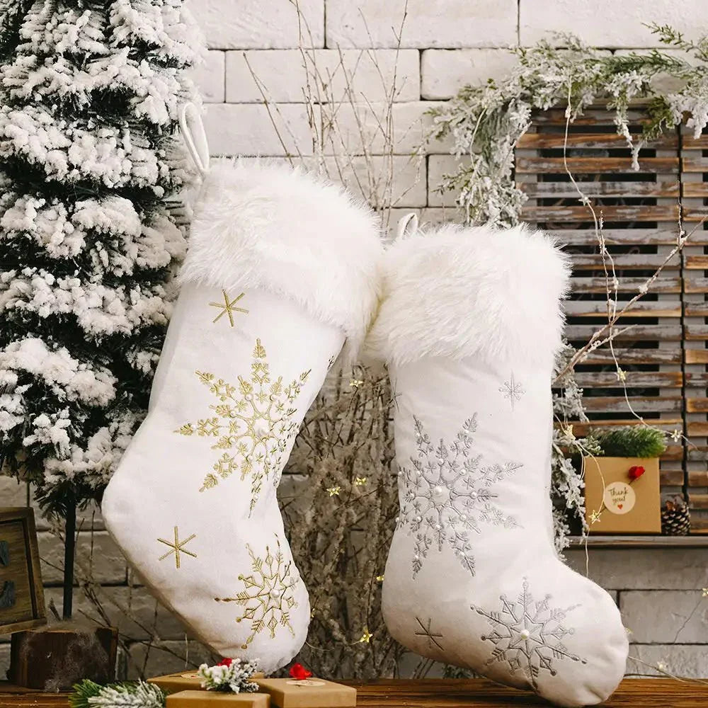 Snowflake Christmas Stocking - Update AvenueHome Decor AccentsTrendsi101400350568926101400350568926Snowflake Christmas StockingSilver