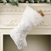 Snowflake Christmas Stocking - Update AvenueHome Decor AccentsTrendsi101400350568926101400350568926Snowflake Christmas StockingSilver