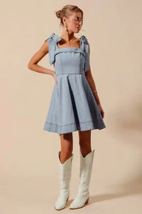SO ME A Line Fit and Flare Diamond Bow Ribbon Denim Dres - Update AvenueDenim Dresses & SkirtsTrendsi100100315601898100100315601898483800fc9e714c75bfaeb2d334ecf376 - Max - OriginLT DENIM