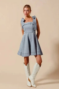 SO ME A Line Fit and Flare Diamond Bow Ribbon Denim Dres - Update AvenueDenim Dresses & SkirtsTrendsi1001003156018981001003156018989b6bee93580d435a884f727b97143789 - Max - OriginLT DENIM