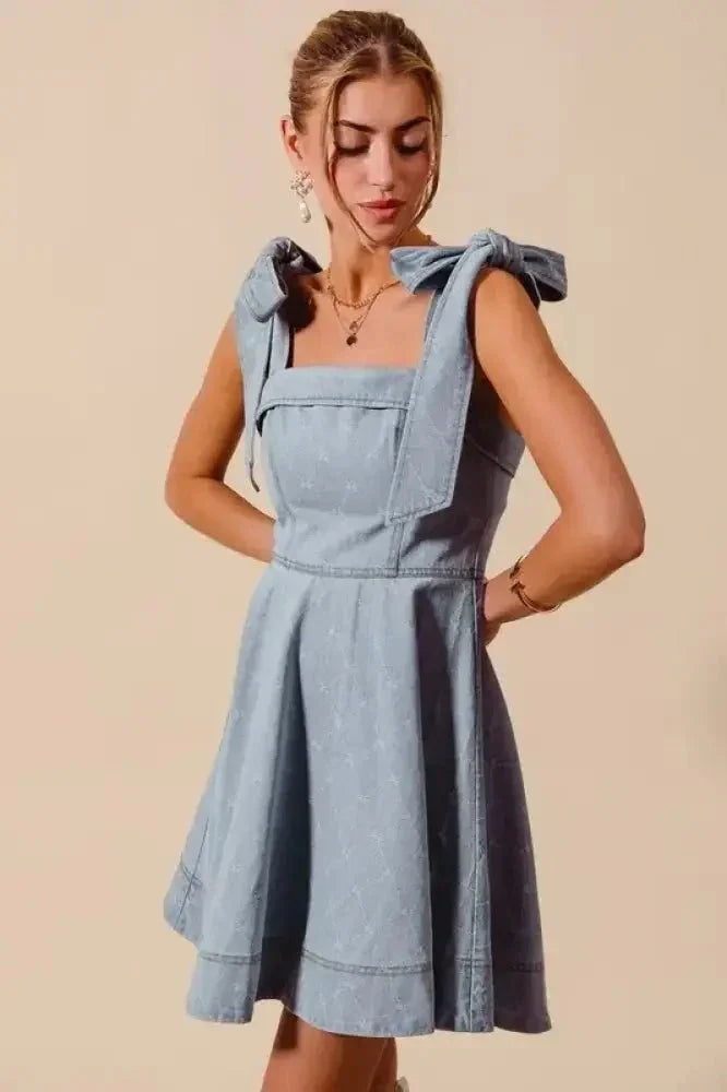 SO ME A Line Fit and Flare Diamond Bow Ribbon Denim Dres - Update AvenueDenim Dresses & SkirtsTrendsi100100315601898100100315601898dfcd4d8276b64dfab2d52edc48d469c3 - Max - OriginLT DENIM