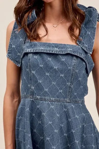 SO ME A Line Fit and Flare Diamond Bow Ribbon Denim Dres - Update AvenueDenim Dresses & SkirtsTrendsi100100850771795100100850771795c8a0856f - 64ba - 432c - 8dcb - ed3b0e424aca - Max - OriginDENIM