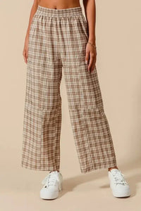 SO ME Check Plaid Wide Leg Pants with Big Patch Pockets - Update AvenueTrendsi1001007969115371001007969115376dff598518fd42e18070e1162a6d7837 - Max - OriginCOFFEE/IVORY