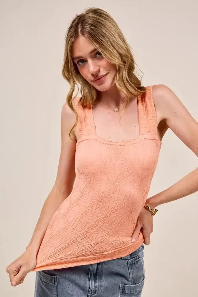 SO ME Floral Jacquard Seamless Tank Top - Update AvenueTrendsi100100954351720100100954351720db4014b283ae48528c5e71b34a4c3093 - Max - OriginPEACH