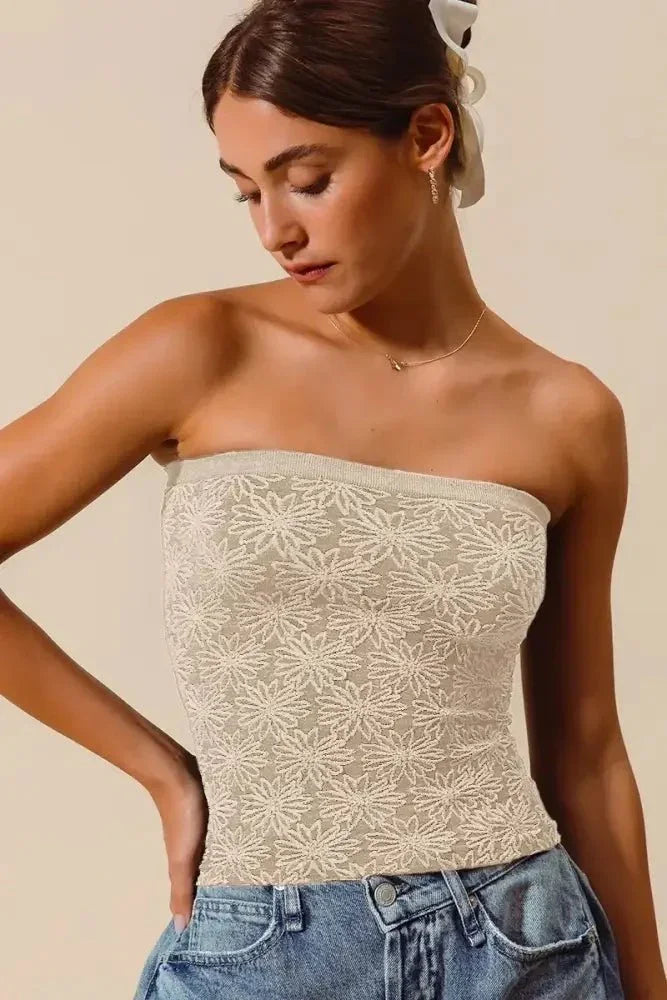 SO ME Jacquard Floral Two Tone Seamless Tube Top - Update AvenueTanks & CamisTrendsi100100897371395100100897371395b94a9bfbee9d4be4bfc2a2d56900f98b - Max - OriginOATMEAL