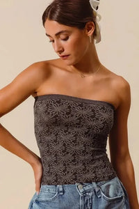 SO ME Jacquard Floral Two Tone Seamless Tube Top - Update AvenueTanks & CamisTrendsi1001008981614881001008981614883ea0761a3dc649728178e1acc9bb0e0c - Max - Origin2TONE BLACK