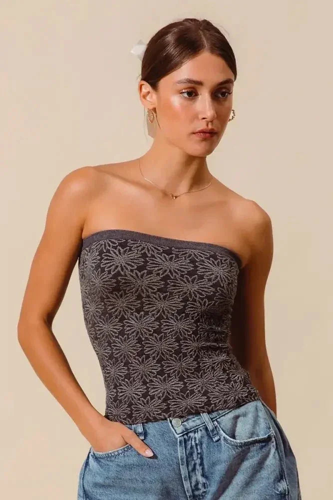 SO ME Jacquard Floral Two Tone Seamless Tube Top - Update AvenueTanks & CamisTrendsi100100898161488100100898161488165d86ffb2e64fd2a4f6fcb557b04d8a - Max - Origin2TONE BLACK
