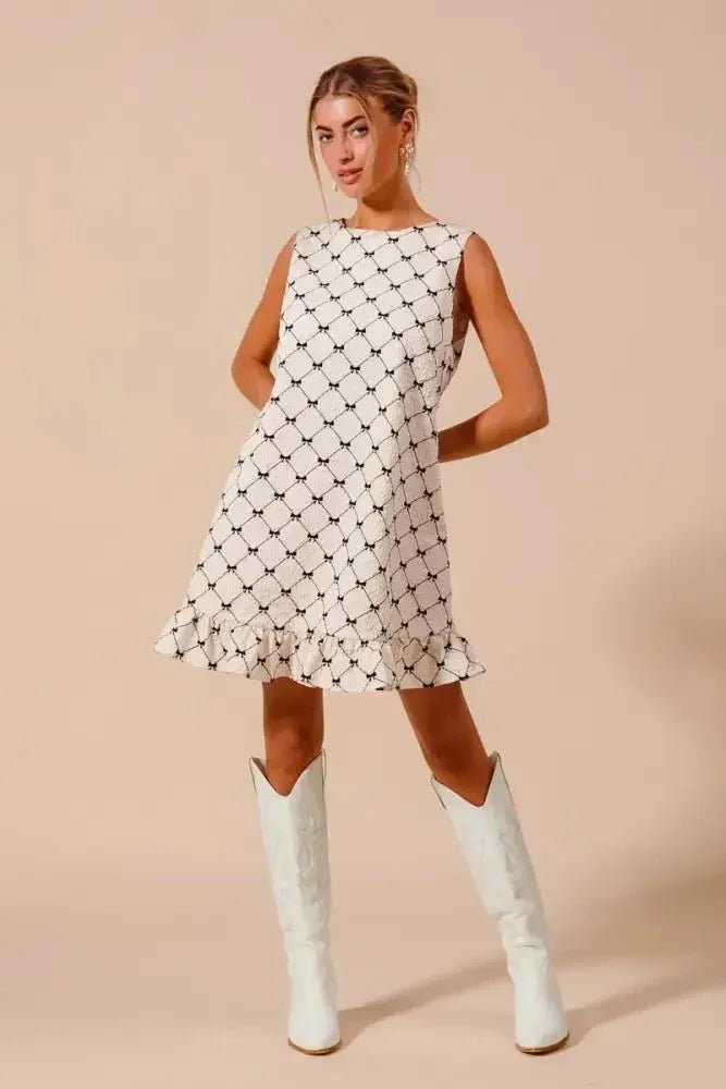 SO ME Texture Bow Printed Mini Ruffle Dress - Update AvenueTrendsi10010019256160610010019256160673173d2da8014d6d95c3ee8a4cbbdc47 - Max - OriginIVORY