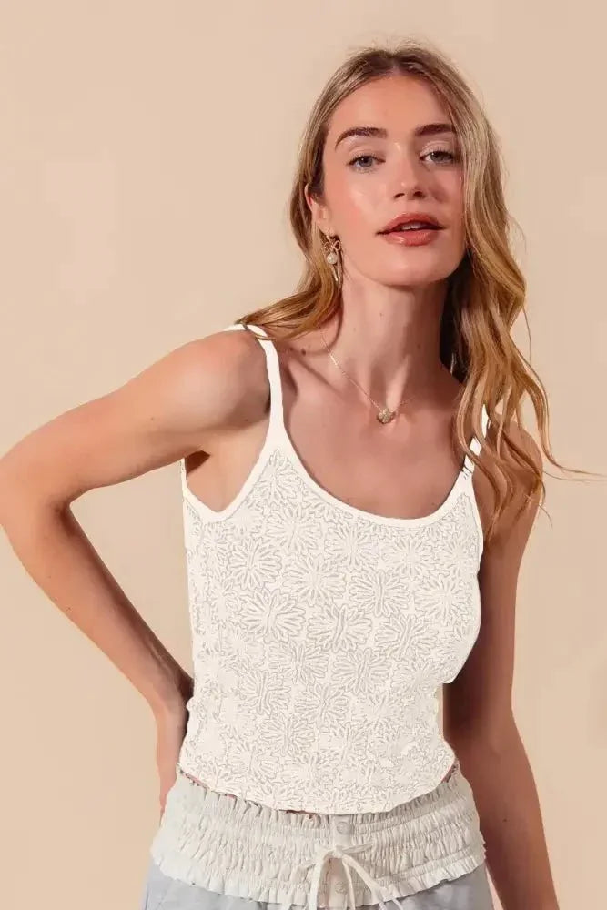 SO ME Two Tone Floral Seamless Tank Top - Update AvenueTanks & CamisTrendsi100100044221013100100044221013abb3e12008ab416a90c50bc4f3c0552b - Max - OriginIVORY