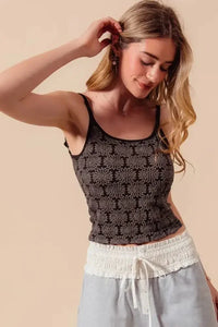 SO ME Two Tone Floral Seamless Tank Top - Update AvenueTrendsi100100921961553100100921961553934a07703e9c4f5cb11f6bb36290f054 - Max - OriginCHARCOAL BLACK