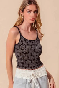 SO ME Two Tone Floral Seamless Tank Top - Update AvenueTrendsi10010092196155310010092196155338b39100271a4bcf955b78f289f86bf5 - Max - OriginCHARCOAL BLACK