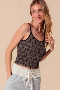 SO ME Two Tone Floral Seamless Tank Top - Update AvenueTrendsi10010092196155310010092196155347bb5170c2024ba3b5698b404fce432b - Max - OriginCHARCOAL BLACK