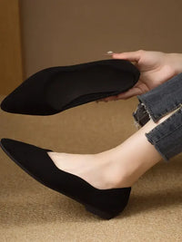 Solid Color Point Toe Slip-Ons