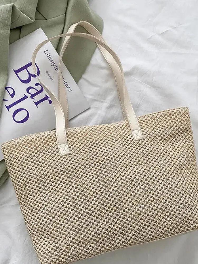 Solid Color Woven Tote Bag - Update AvenueFestival VibesTrendsi100700317261658100700317261658c7f49055 - 2d5b - 4ff8 - 85e0 - dc24f43ef945 - MaxBeige