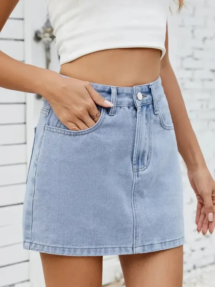 Solid Mini Denim Skirt - Update AvenueDenim Dresses & SkirtsTrendsi100100798241998100100798241998ccc3cc62 - 9210 - 4566 - 9eb8 - e544fc7e472a - MaxLight