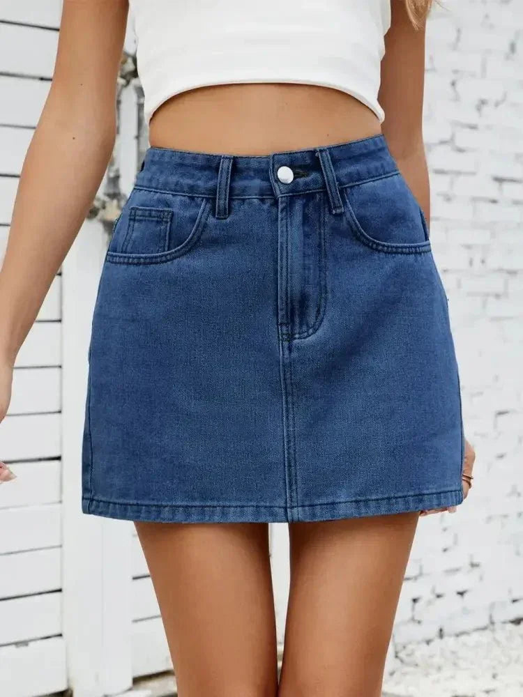 Solid Mini Denim Skirt - Update AvenueDenim Dresses & SkirtsTrendsi1001007982464461001007982464462c1a68d1 - 2cd6 - 48fa - 86d1 - c59fa3ec5459 - MaxMedium