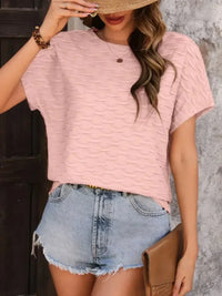 Solid Round Neck Short Sleeve T-Shirt - Update AvenueT-ShirtsTrendsi10010071549461510010071549461503240a16 - 30e0 - 4300 - b79d - 9f7843faad25 - Max - OriginBlush Pink