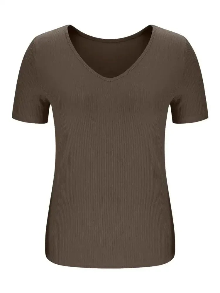 Solid V - Neck Short Sleeve T-Shirt - Update AvenueT-ShirtsTrendsi100100813671123100100813671123799d027d - bf40 - 4aea - 9c4f - 9d5fa0aac747 - Max - OriginCoffee Brown