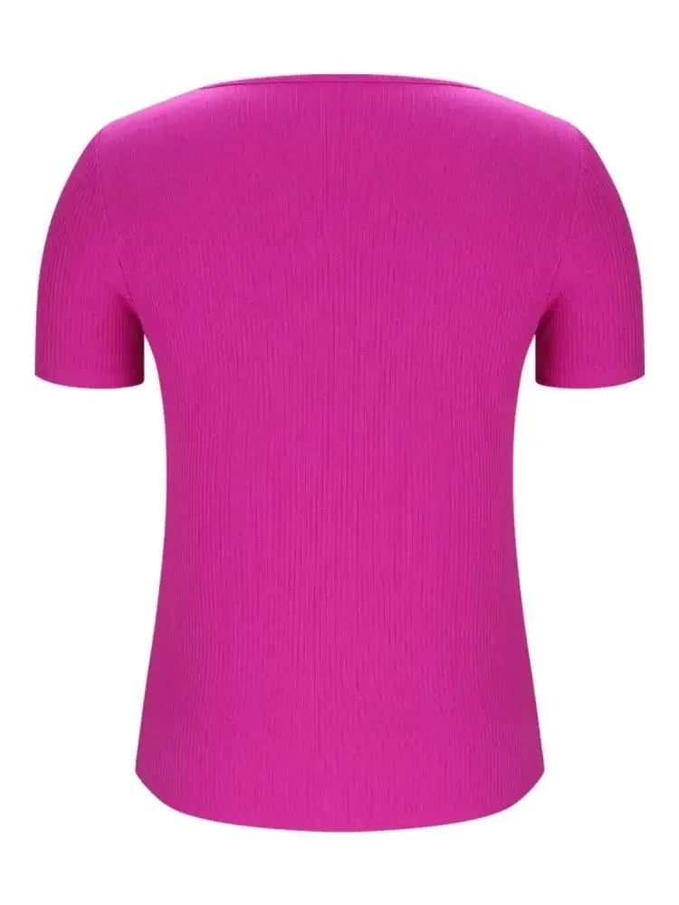 Solid V - Neck Short Sleeve T-Shirt - Update AvenueT-ShirtsTrendsi1001008136716071001008136716070d251d66 - 51fd - 489f - bd42 - 1b1de5cb8716 - Max - OriginFuchsia Pink