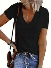 Solid V - Neck Short Sleeve T-Shirt - Update AvenueT-ShirtsTrendsi1001008136761821001008136761821b82e9fe - c617 - 426f - ad6a - 0ef2b45337b7 - Max - OriginBlack