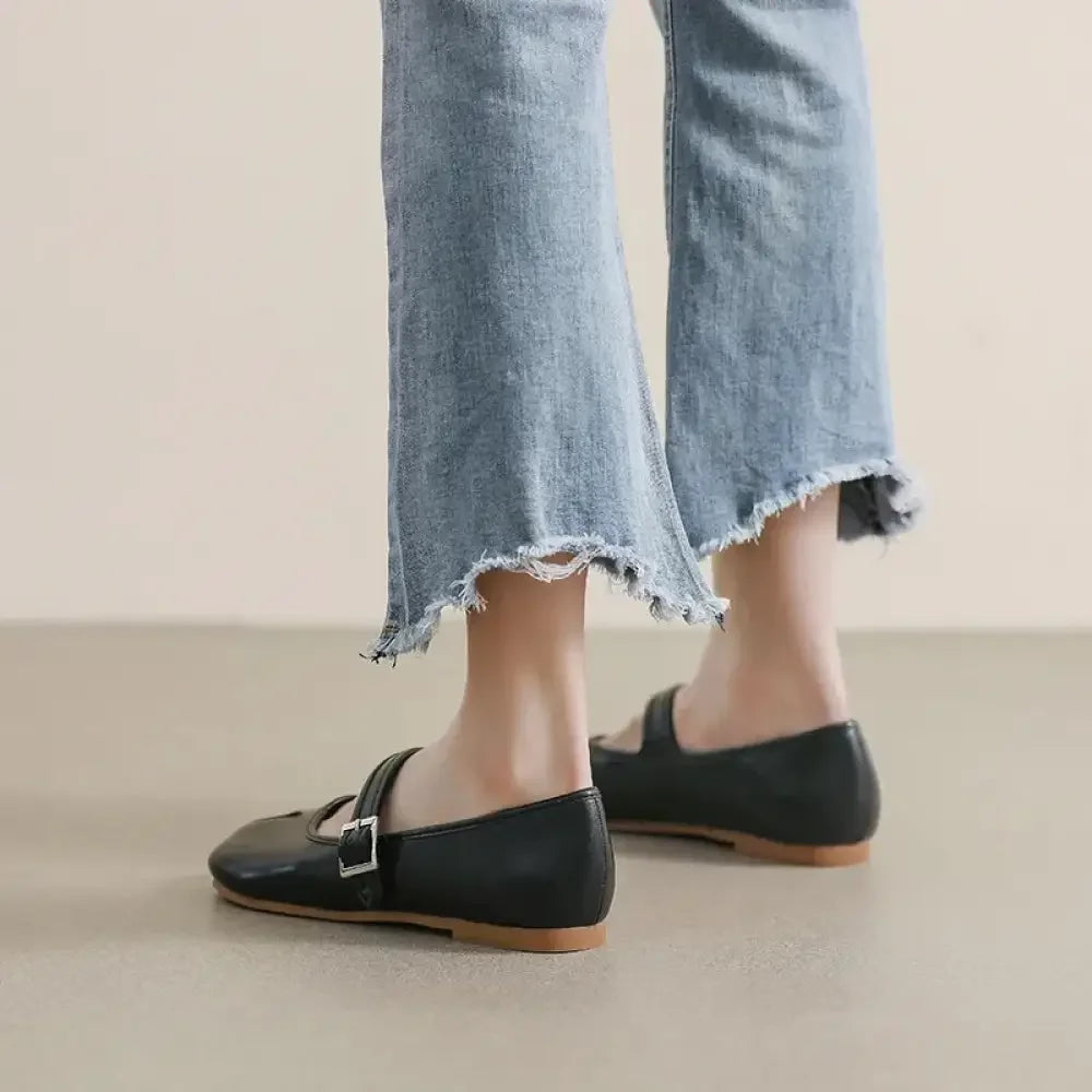 Split-Toe Flat Slip-Ons