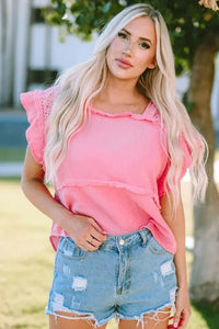 Square Neck Exposed Seams Blouse - Update AvenueTrendsi1001010596806651001010596806651ebe37229fa64dcf9c7850d9c446df37 - MaxPink