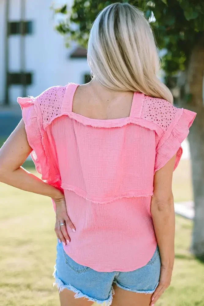 Square Neck Exposed Seams Blouse - Update AvenueTrendsi100101059680665100101059680665f6b3cc9c0ca44921b3c3feede08fce06 - MaxPink