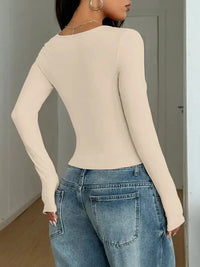 Square Neck Long Sleeve Fitted T-Shirt - Update AvenueT-ShirtsTrendsi1001001739276361001001739276369bfd7015f53149ffa455ee717a41bbb6 - Max - OriginApricot