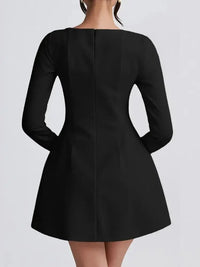 Square Neck Long Sleeve Mini Dress - Update AvenueCasual DressesTrendsi100100177406995100100177406995Square Neck Long Sleeve Mini DressBlack